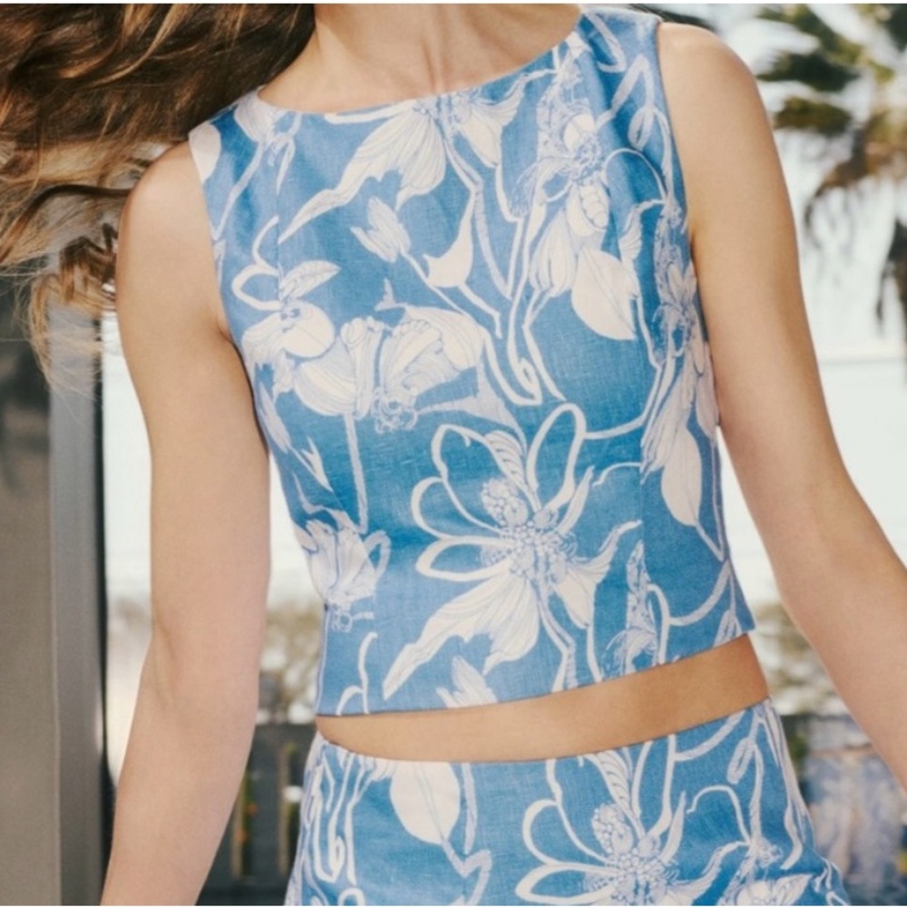 NWOT Reformation Floral Linen Top